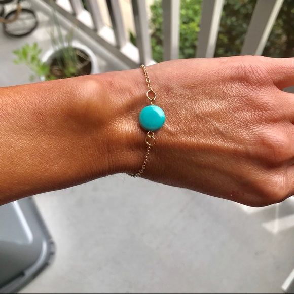 Bella Smyle Jewelry - GB21 | Gold Toned Turquoise Stone Bracelet